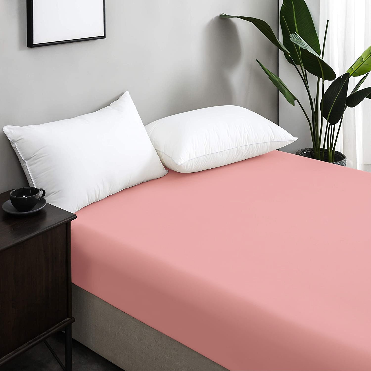 Drap Housse Uni Rose Kasbah // Doux & Antiallérgique - drap housse Dwirty Maroc