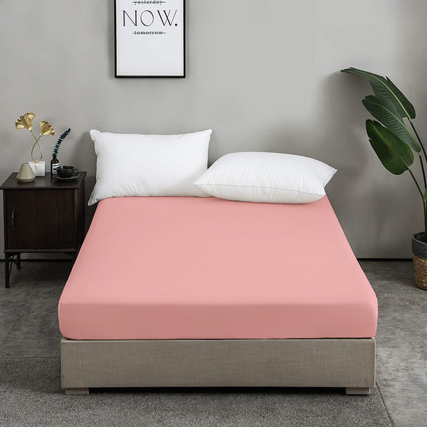 Drap Housse Uni Rose Kasbah // Doux & Antiallérgique - drap housse Dwirty Maroc