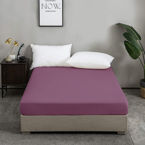 Drap Housse Uni Violet - Doux & Antiallergique - Découvrez le Luxe Absolu - drap housse Dwirty Maroc