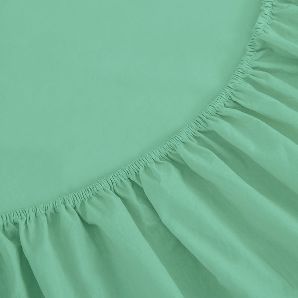 Drap Housse Couleur Uni Vert Clair -Microfibre-