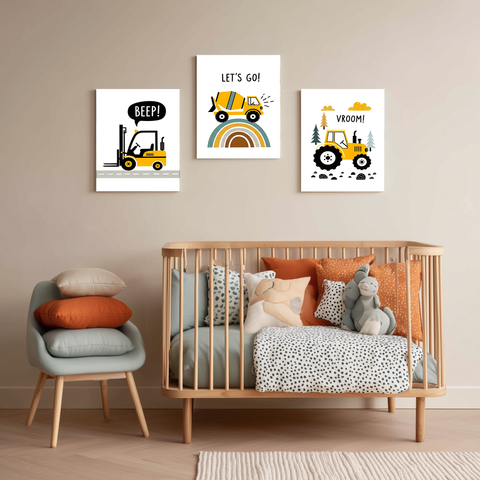 Pack 3 Tableaux "Mini Chantier" – Collection Build Your Dreams