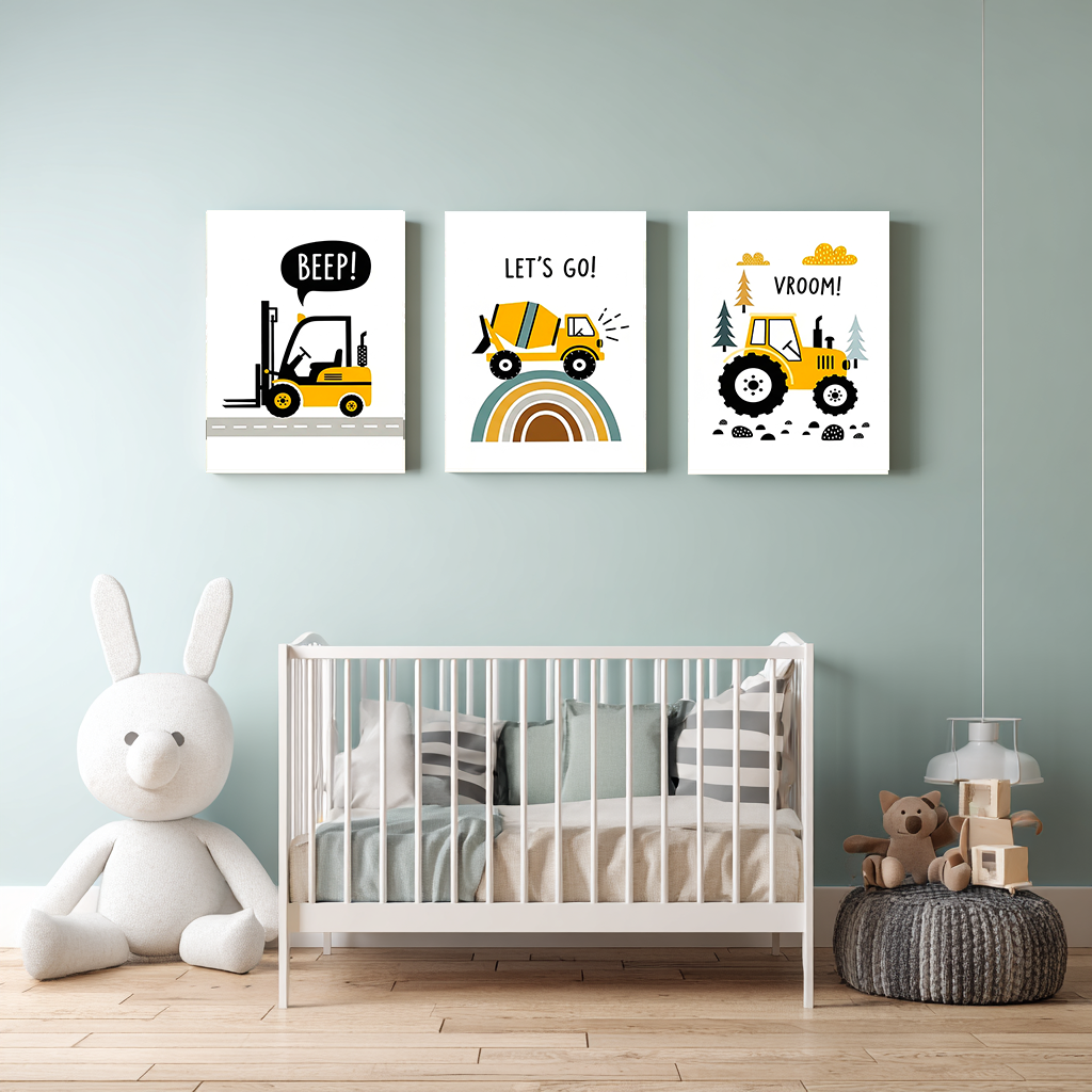 Pack 3 Tableaux "Mini Chantier" – Collection Build Your Dreams