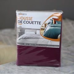 Housse Couette Aubergine + Taies d'oreillers Offerts - Doux & Antiallergique - Couette & Housse de Couette Dwirty Maroc