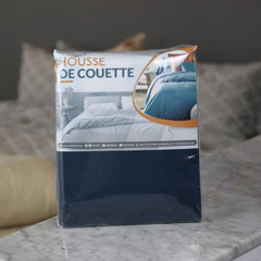 Housse Couette Bleu Nuit + Taies d'oreillers Offertes // Doux & Antiallergique - Couette & Housse de Couette Dwirty Maroc