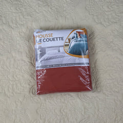 Housse Couette Orange Brique + Taies d'oreillers Offertes - Doux & Antiallergique - Couette & Housse de Couette Dwirty Maroc