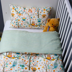 🍄 Housse de Couette Bébé Premium Double Face "Bosquet Enchanté" (Housse -115x130cm- + 1 TO -30x50 cm-) - Un Luxe pour Votre Bébé 🍄// Collection 'Berçeaux de Rêves' ! ✨ - Couette & Housse de Couette Dwirty Maroc