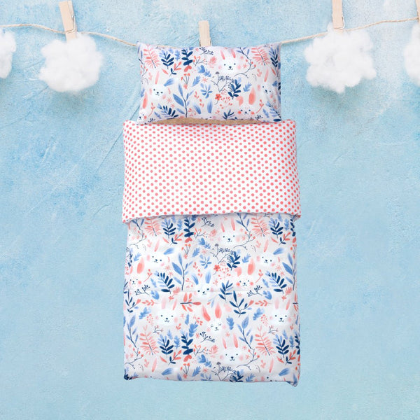 🍄 Housse de Couette Bébé Premium Double Face "Câlins Lapins" (Housse -115x130cm- + 1 TO -30x50 cm-) - Un Luxe pour Votre Bébé 🍄// Collection 'Berçeaux de Rêves' ! ✨ - Couette & Housse de Couette Dwirty Maroc