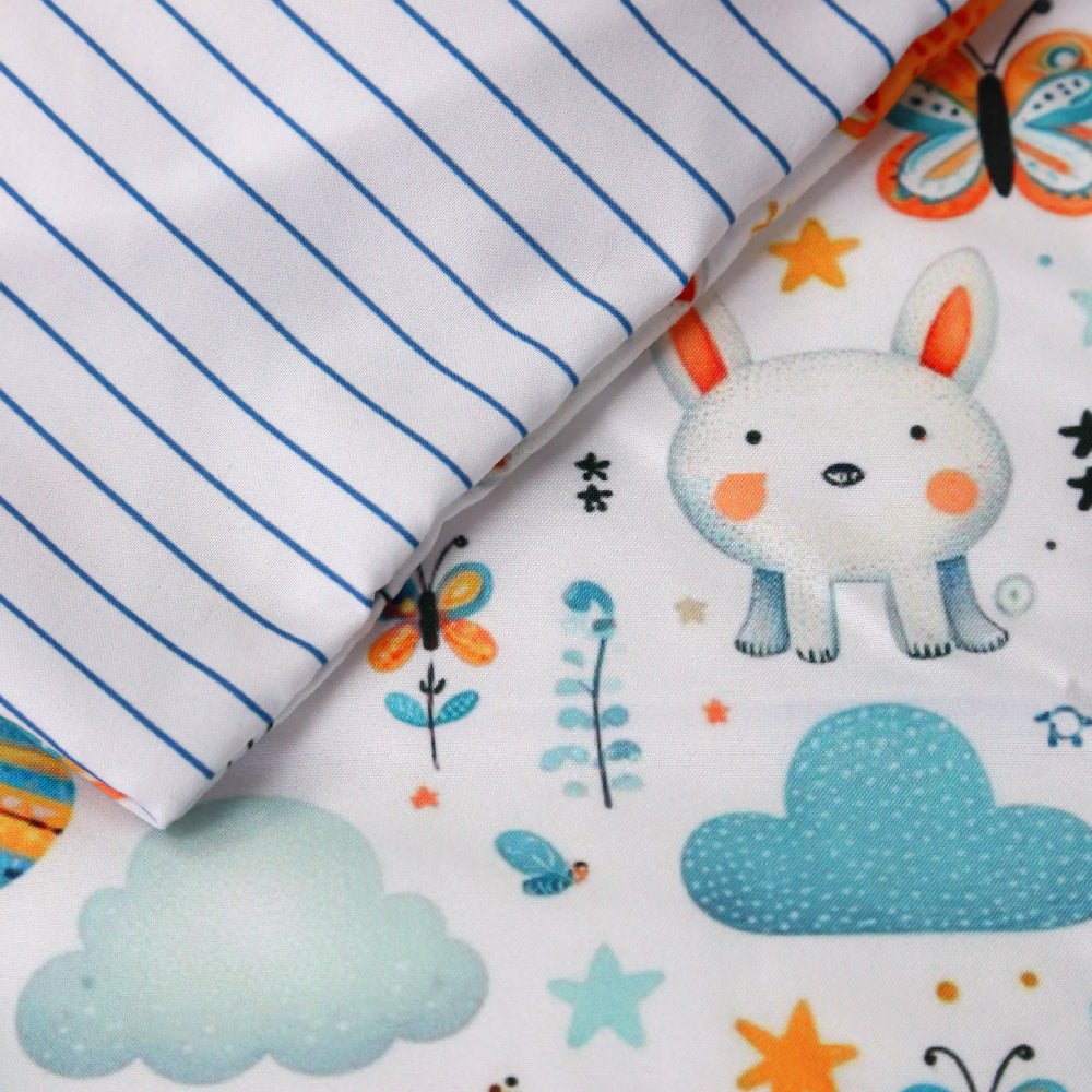 🍄 Housse de Couette Bébé Premium Double Face "Jungle en Fête" (Housse - 115x130cm - + 1 TO - 30x50 cm - ) - Un Luxe pour Votre Bébé 🍄// Collection 'Berçeaux de Rêves' ! ✨ - Couette & Housse de Couette Dwirty Maroc