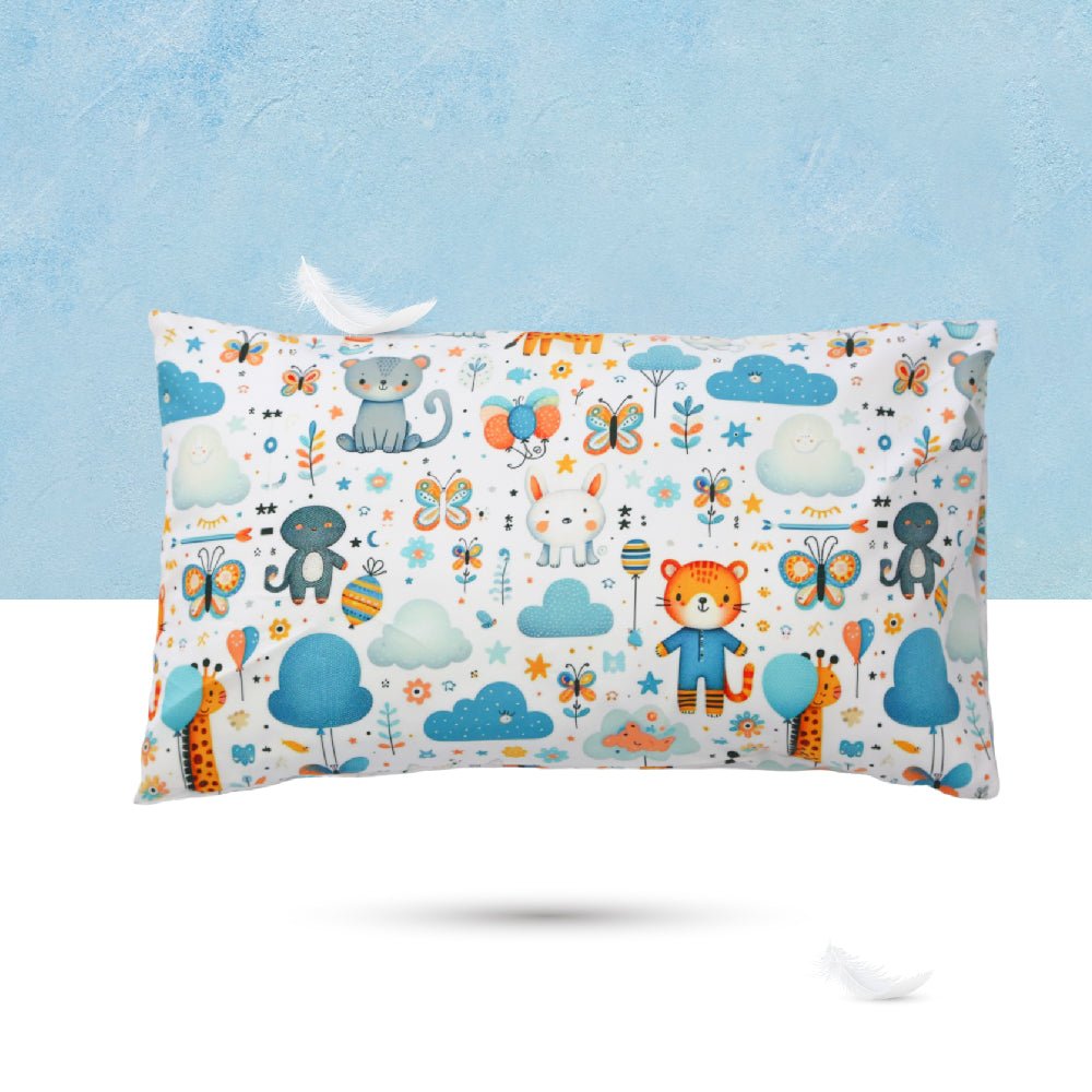 🍄 Housse de Couette Bébé Premium Double Face "Jungle en Fête" (Housse - 115x130cm - + 1 TO - 30x50 cm - ) - Un Luxe pour Votre Bébé 🍄// Collection 'Berçeaux de Rêves' ! ✨ - Couette & Housse de Couette Dwirty Maroc