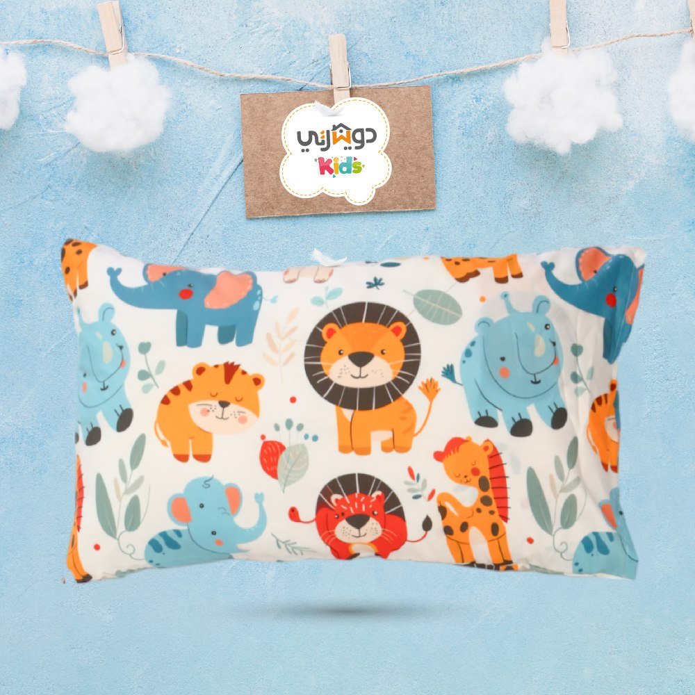 🍄 Housse de Couette Bébé Premium Double Face "Jungle Joyeuse" (Housse - 115x130cm - + 1 TO - 30x50 cm - ) - Un Luxe pour Votre Bébé 🍄// Collection 'Berçeaux de Rêves' ! ✨ - Couette & Housse de Couette Dwirty Maroc