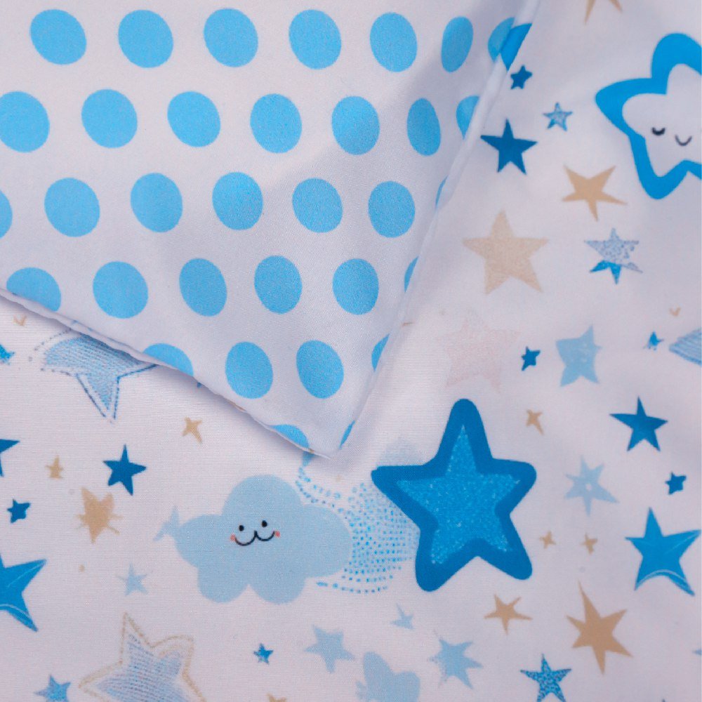 🍄 Housse de Couette Bébé Premium Double Face "Nuit Etoilée" (Housse - 115x130cm - + 1 TO - 30x50 cm - ) - Un Luxe pour Votre Bébé 🍄// Collection 'Berçeaux de Rêves' ! ✨ - Couette & Housse de Couette Dwirty Maroc