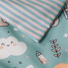 🍄 Housse de Couette Bébé Premium Double Face "Pas d'Ourson" (Housse -115x130cm- + 1 TO -30x50 cm-) - Un Luxe pour Votre Bébé 🍄// Collection 'Berçeaux de Rêves' ! ✨ - Couette & Housse de Couette Dwirty Maroc