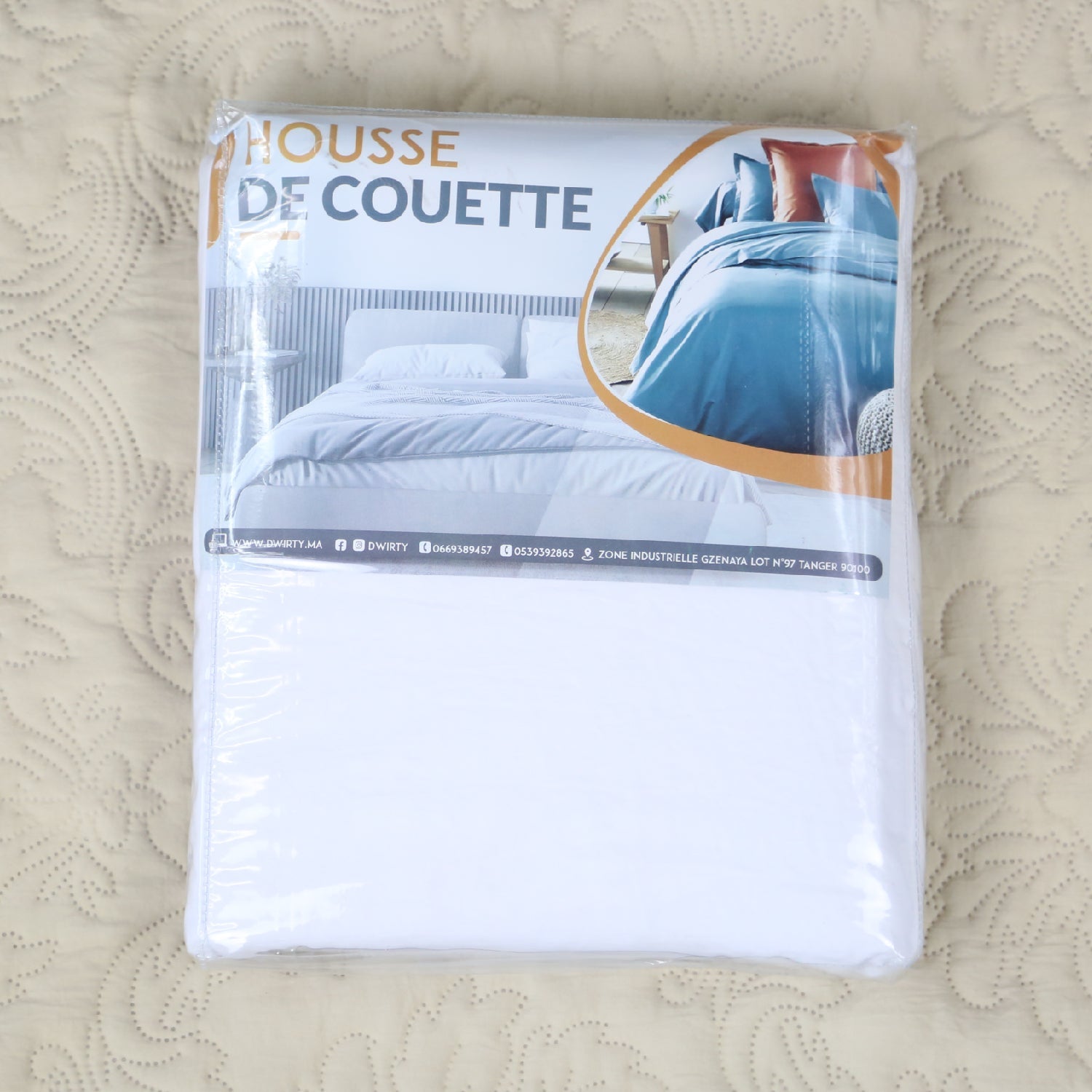 Housse de Couette Blanche + Taies d’Oreiller Offertes // Doux & Antiallérgique - Couette & Housse de Couette Dwirty Maroc