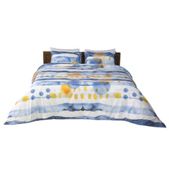 Housse de Couette Double Face "Ciel d'Azur" - Doux & Antiallergique + Taie d'oreiller Offert - Couette & Housse de Couette Dwirty Maroc
