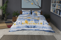 Housse de Couette Double Face "Ciel d'Azur" - Doux & Antiallergique + Taie d'oreiller Offert - Couette & Housse de Couette Dwirty Maroc