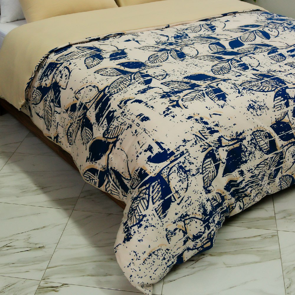 Housse de Couette Double Face 'Dune Nocturne' - Doux & Antiallergique - + Taie d'oreiller Offert - Couette & Housse de Couette Dwirty Maroc