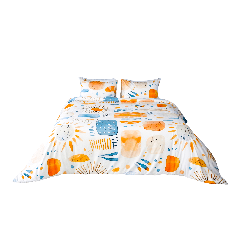 Housse de Couette Double Face "Éclat d'Aube" - Doux & Antiallergique + Taie d'oreiller Offert (Copie) - Couette & Housse de Couette Dwirty Maroc