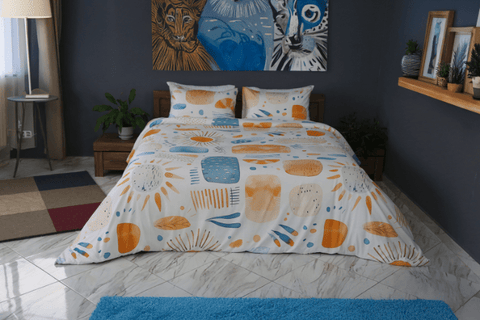 Housse de Couette Double Face "Éclat d'Aube" - Doux & Antiallergique + Taie d'oreiller Offert (Copie) - Couette & Housse de Couette Dwirty Maroc