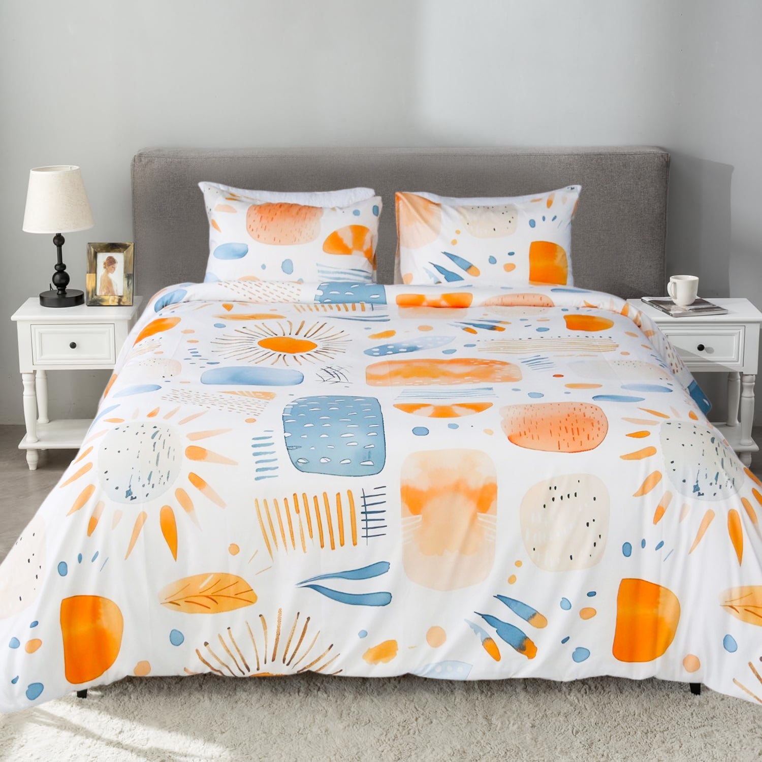 Housse de Couette Double Face "Éclat d'Aube" - Doux & Antiallergique + Taie d'oreiller Offert (Copie) - Couette & Housse de Couette Dwirty Maroc