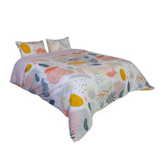 Housse de Couette Double Face "Éclat Floral" / Doux & Antiallergique + Taie d'oreiller Offert - Couette & Housse de Couette Dwirty Maroc