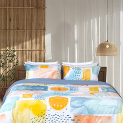 Housse de Couette Double Face "Fusion Créative" - Doux & Antiallergique - + Taie d'oreiller Offert - Couette & Housse de Couette Dwirty Maroc