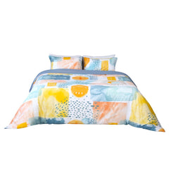 Housse de Couette Double Face "Fusion Créative" - Doux & Antiallergique - + Taie d'oreiller Offert - Couette & Housse de Couette Dwirty Maroc