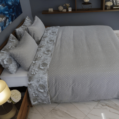 Housse de Couette Double Face Jacquard Ball Gris – Élégance & Douceur // Collection Spéciale Mariage - Couette & Housse de Couette Dwirty Maroc