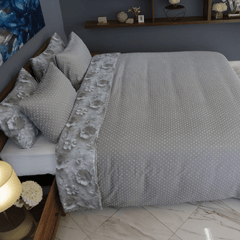 Housse de Couette Double Face Jacquard Ball Gris – Élégance & Douceur // Collection Spéciale Mariage - Couette & Housse de Couette Dwirty Maroc