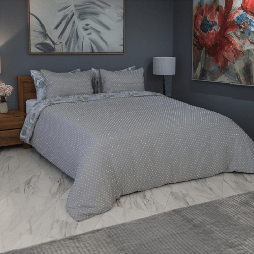 Housse de Couette Double Face Jacquard Ball Gris – Élégance & Douceur // Collection Spéciale Mariage - Couette & Housse de Couette Dwirty Maroc