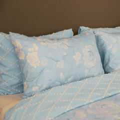 Housse de Couette Double Face Jacquard Diamond Bleu – Élégance & Douceur // Collection Spéciale Mariage - Couette & Housse de Couette Dwirty Maroc