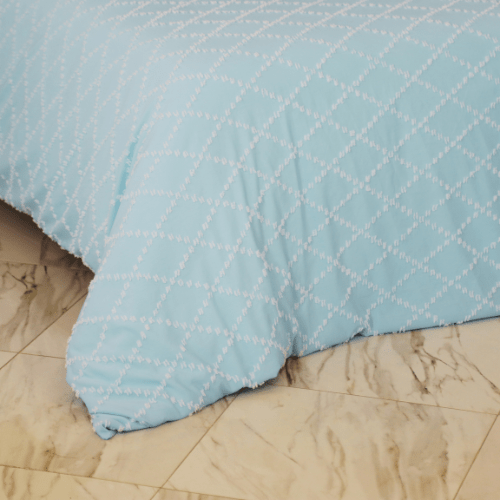 Housse de Couette Double Face Jacquard Diamond Bleu – Élégance & Douceur // Collection Spéciale Mariage - Couette & Housse de Couette Dwirty Maroc
