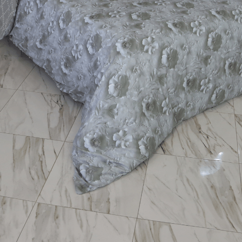 Housse de Couette Double Face Jacquard Diamond Gris – Élégance & Douceur // Collection Spéciale Mariage - Couette & Housse de Couette Dwirty Maroc