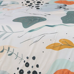 Housse de Couette Double Face "Jardin Serein" - Doux & Antiallergique - + Taie d'oreiller Offert - Couette & Housse de Couette Dwirty Maroc