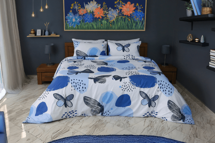 Housse de Couette Double Face Nuit Moderne – Summer Butterfly / Un été, deux ambiances. - Couette & Housse de Couette Dwirty Maroc