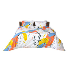 Housse de Couette Double Face "Palette en Liberté" - Doux & Antiallergique - + Taie d'oreiller Offert - Couette & Housse de Couette Dwirty Maroc