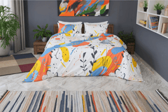 Housse de Couette Double Face "Palette en Liberté" - Doux & Antiallergique - + Taie d'oreiller Offert - Couette & Housse de Couette Dwirty Maroc