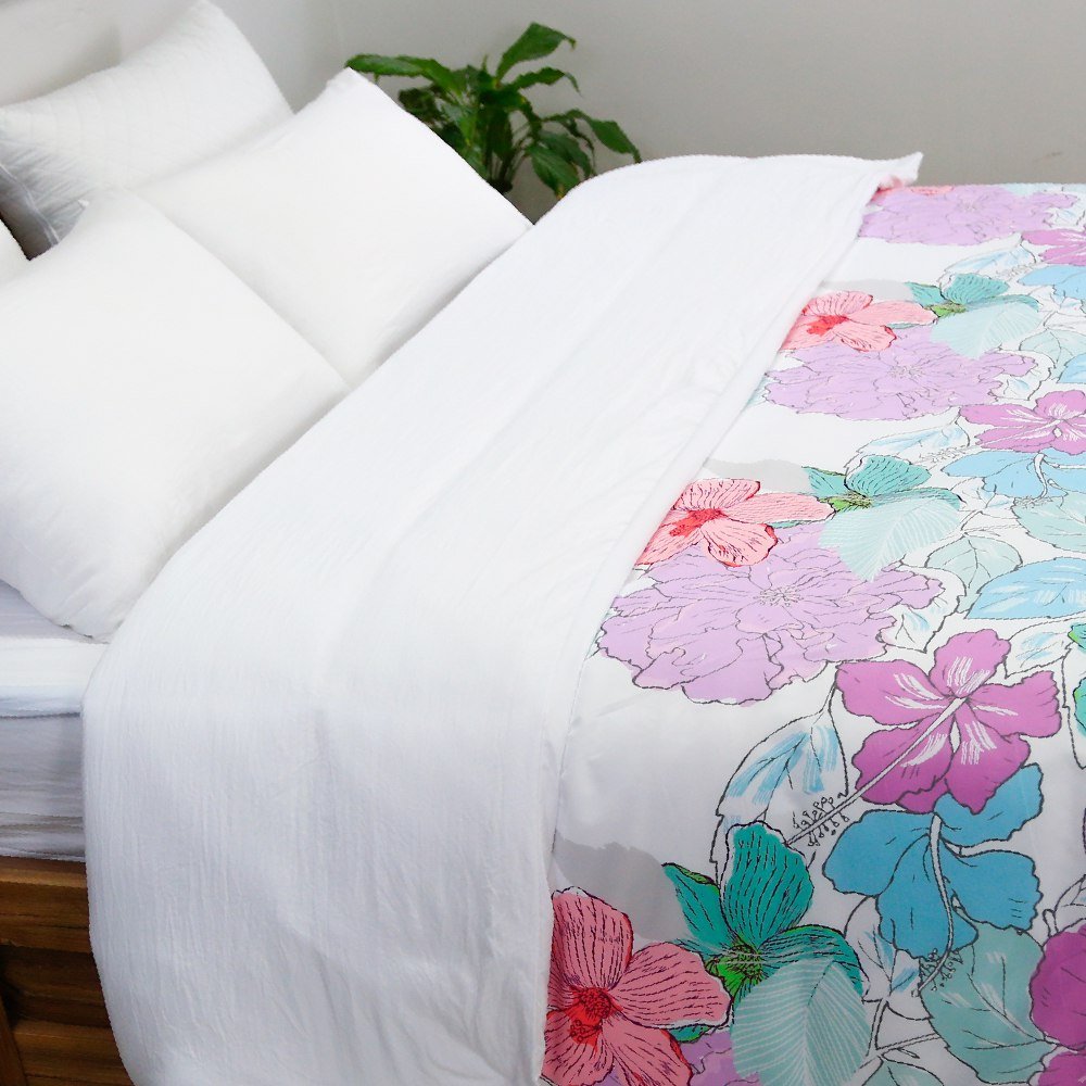 Housse de Couette Double Face 'Pétale d'Amour' - Doux & Antiallergique - + Taie d'oreiller Offert - Couette & Housse de Couette Dwirty Maroc