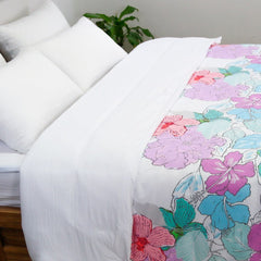 Housse de Couette Double Face 'Pétale d'Amour' - Doux & Antiallergique - + Taie d'oreiller Offert - Couette & Housse de Couette Dwirty Maroc