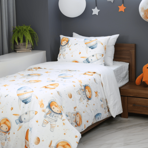 🛏️ Housse de Couette Enfant Mission Dodo – Réversible une place 160x220 cm - Couette & Housse de Couette Dwirty Maroc