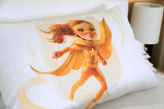 Housse de couette Fille "Aura d'Or" + 1TO - 1 Place (160x220 cm) - Collection "Galaxie des Héros" - Couette & Housse de Couette Dwirty Maroc