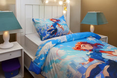 Housse de couette Fille "Aventurière des Aires" + 1TO - 1 Place (160x220 cm) - Collection "Galaxie des Héros" - Couette & Housse de Couette Dwirty Maroc