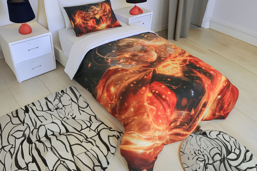 Housse de couette Fille "Gardienne de la Galaxie" + 1TO - 1 Place (160x220 cm) - Collection "Galaxie des Héros" - Couette & Housse de Couette Dwirty Maroc