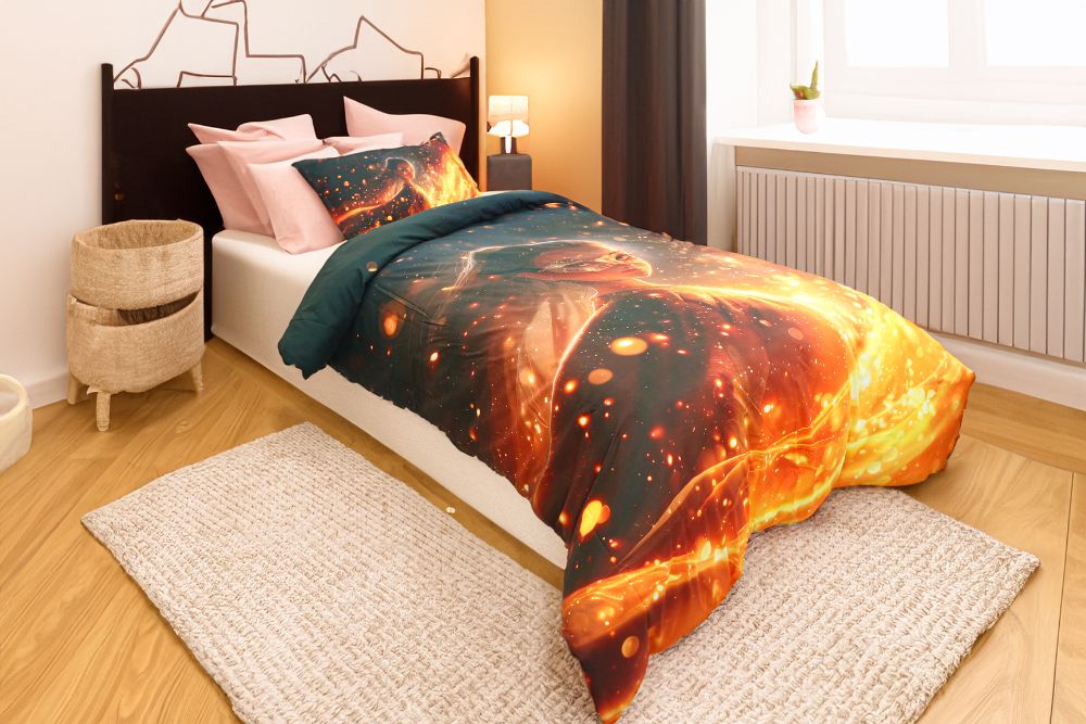 Housse de couette Fille "Gloire Galactique" - 1 Place (160x220 cm) - Collection "Galaxie des Héros" - Couette & Housse de Couette Dwirty Maroc