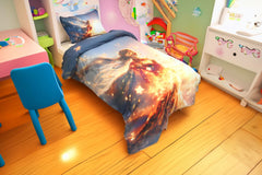 Housse de couette Fille "Oracle de l'Ombre" + 1TO - 1 Place (160x220 cm) - Collection "Galaxie des Héros" - Couette & Housse de Couette Dwirty Maroc