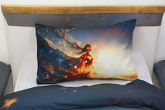 Housse de couette Fille "Oracle de l'Ombre" + 1TO - 1 Place (160x220 cm) - Collection "Galaxie des Héros" - Couette & Housse de Couette Dwirty Maroc