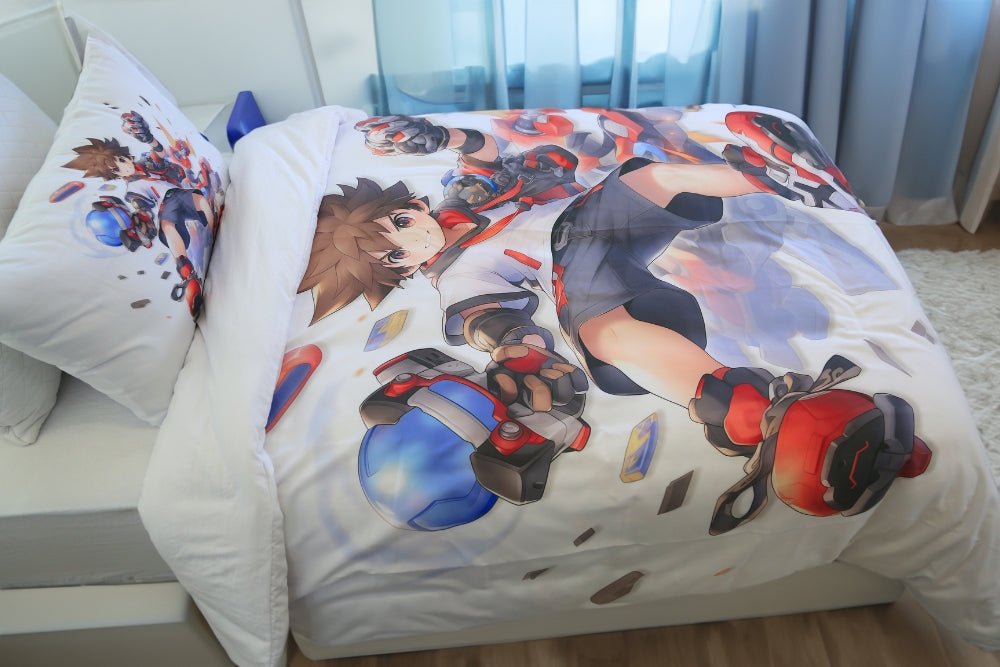 Housse de couette Garçon "Champion du Circuit" + 1 TO Offerte - 1 Place (160x220 cm) - Collection "Galaxie des Héros" - Couette & Housse de Couette Dwirty Maroc