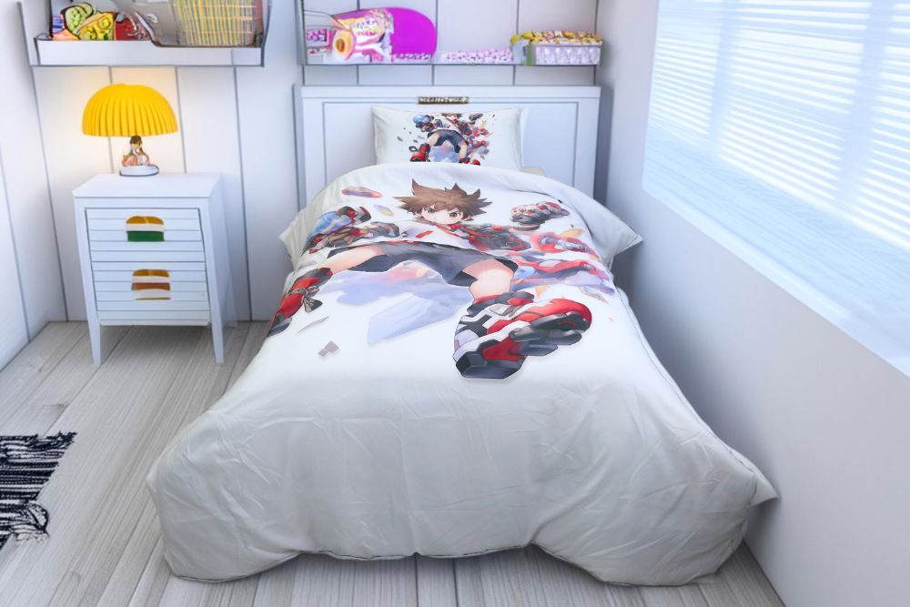 Housse de couette Garçon "Champion du Circuit" + 1 TO Offerte - 1 Place (160x220 cm) - Collection "Galaxie des Héros" - Couette & Housse de Couette Dwirty Maroc