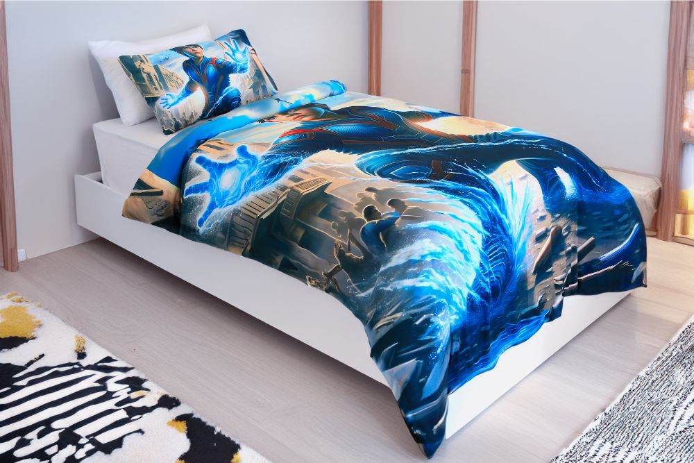 Housse de couette Garçon "Maître de l'eau"+ 1TO Offerte - 1 Place(160x220 cm) - Collection "Galaxie des Héros" - Couette & Housse de Couette Dwirty Maroc