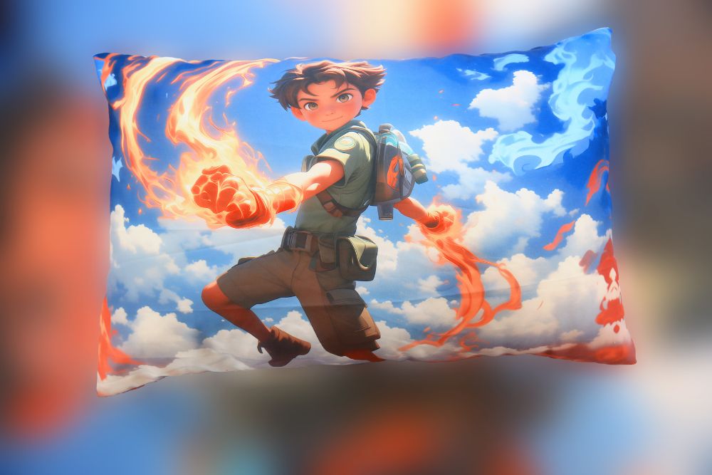 Housse de couette Garçon "Maître du Feu + 1TO - 1 Place (160x220 cm) - Collection "Galaxie des - Couette & Housse de Couette Dwirty Maroc