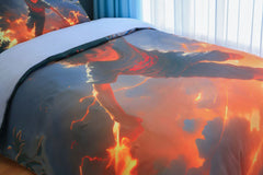 Housse de couette Garçon "Maître Du Magma" + 1TO Offerte - 1 Place(160x220 cm) - Collection "Galaxie des Héros" - Couette & Housse de Couette Dwirty Maroc